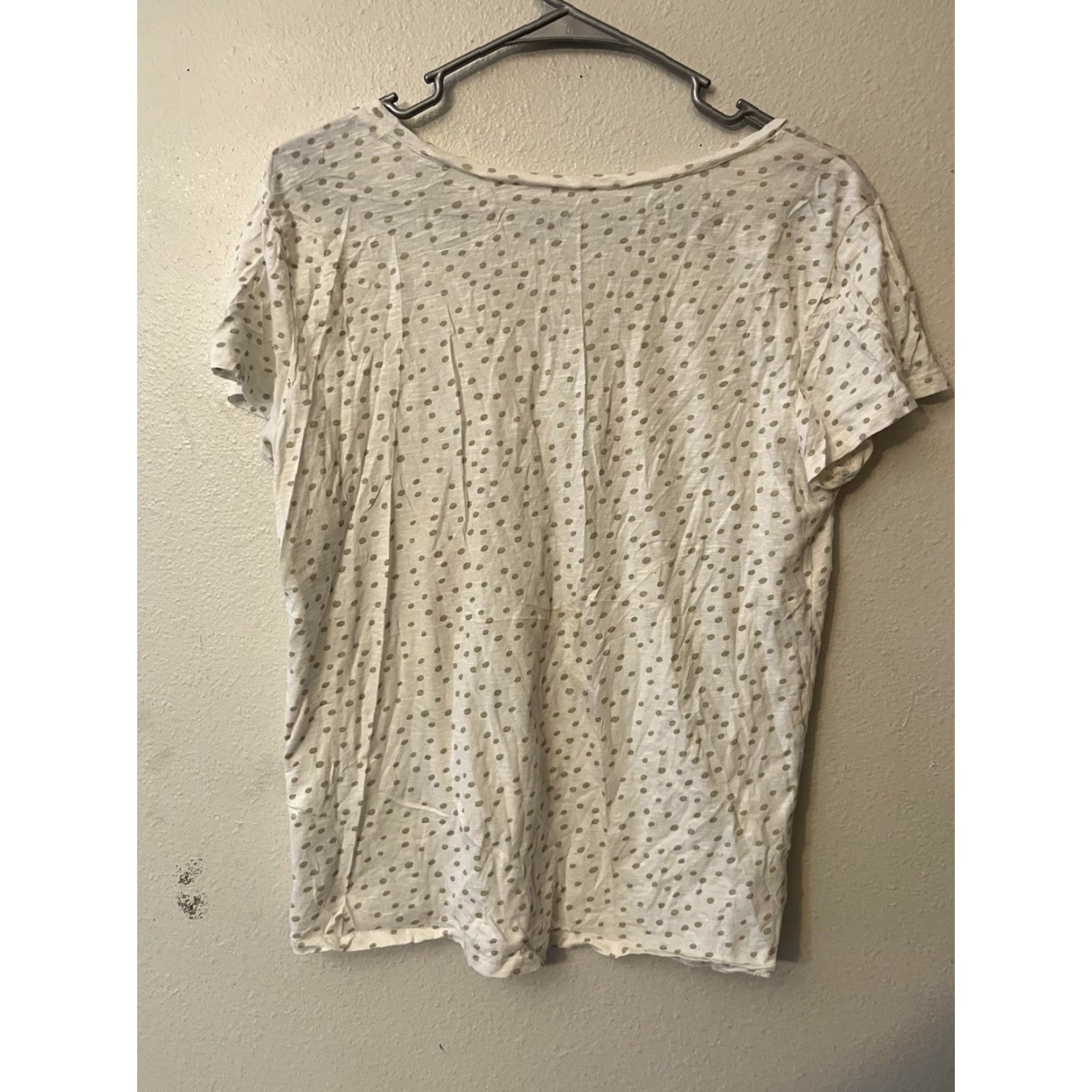 Ann Taylor Ann Taylor Loft Short Sleeve Polka Dot White Blouse Tee Medium Multicolor Womens Size M / US 6-8 / IT 42-44 - 3 Thumbnail