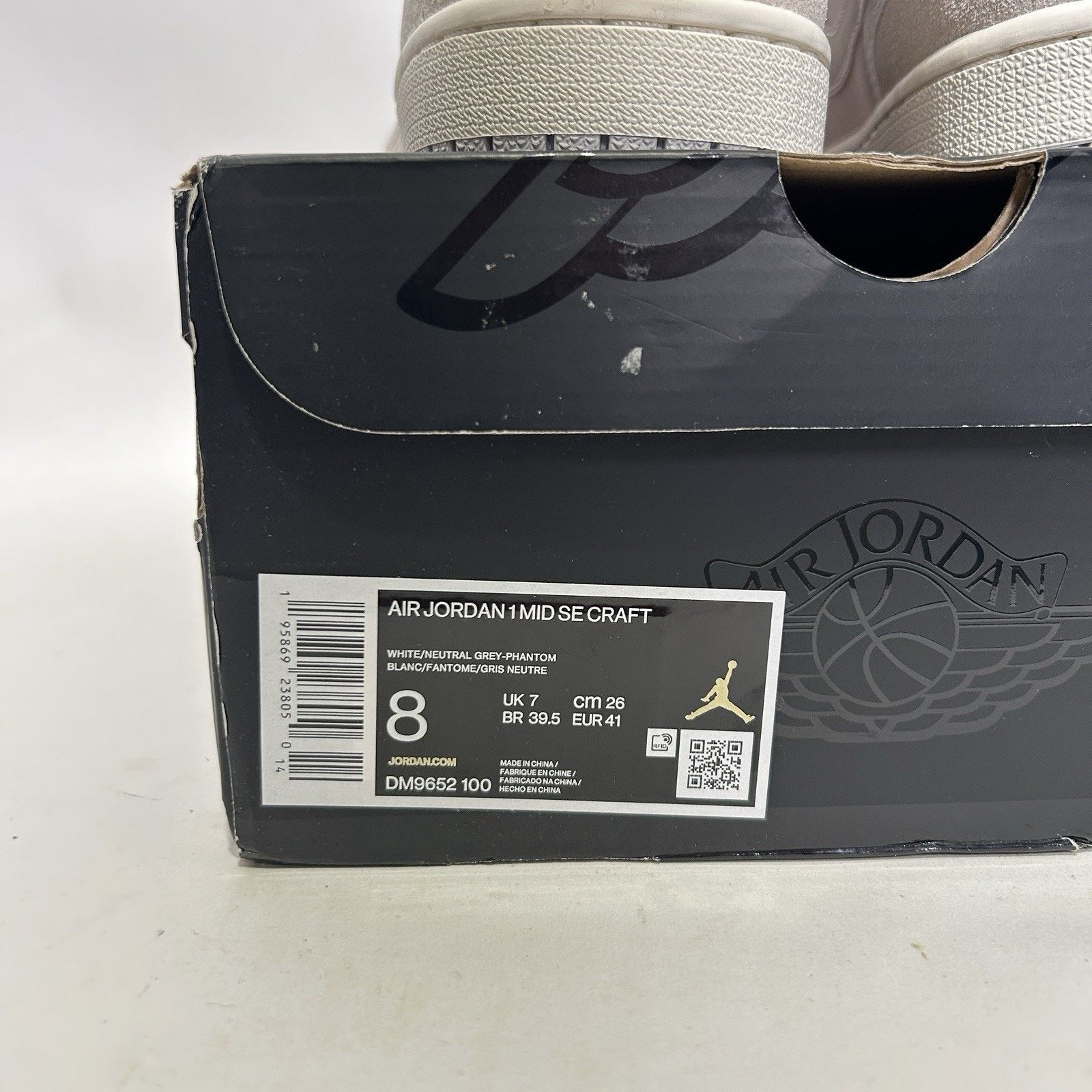 Jordan Brand Nike Air Jordan 1 Mid SE Craft “Inside Out/White Grey” Size US 8 / EU 41 - 5 Thumbnail
