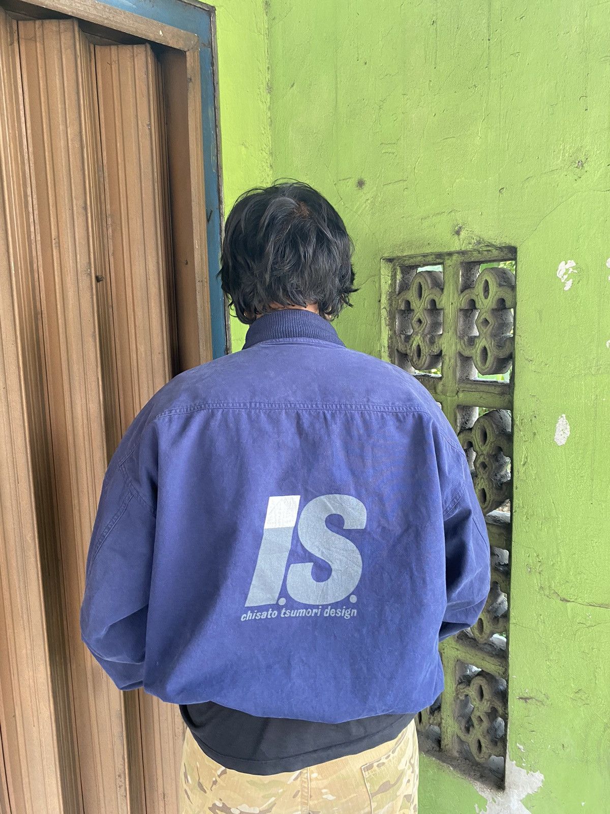 image of Final Home x Issey Miyake issey Miyake Bomber Jacket in Navy, Men's (Size Large)