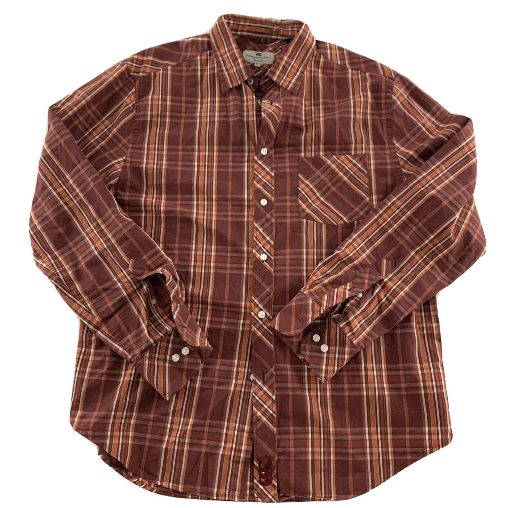 Vintage Canterbury Of New Zealand Long Sleeve Plaid Button-Up Shirt Men's XL Rust Size US XL / EU 56 / 4 - 2 Thumbnail
