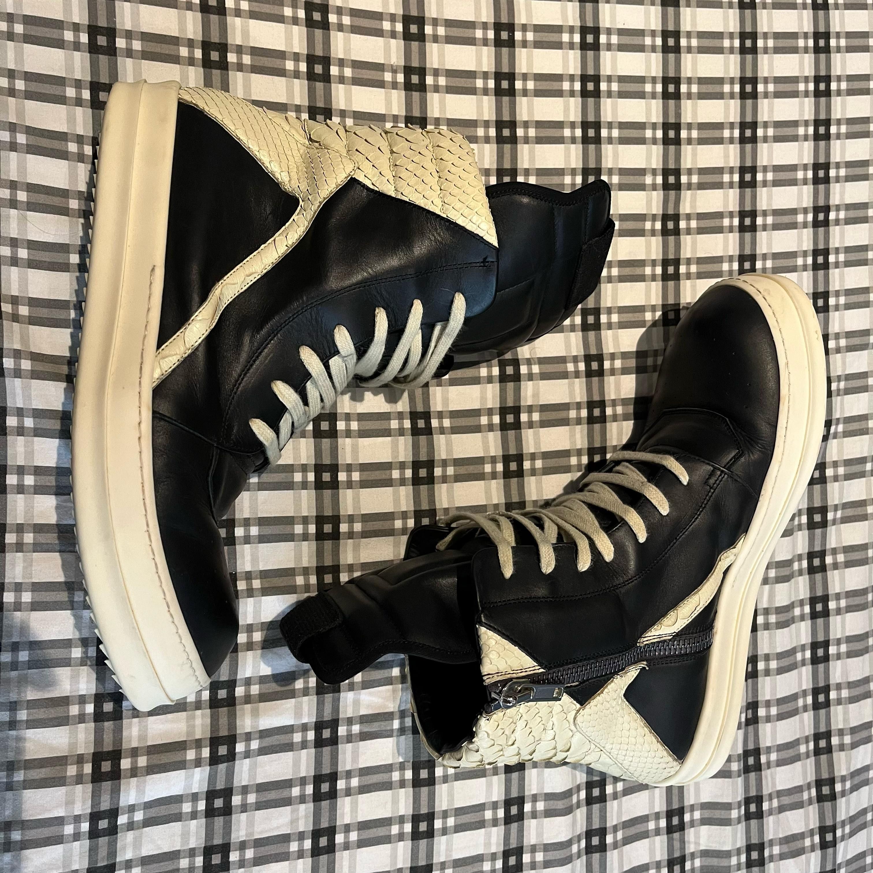 Rick Owens Rick Owens Geobasket 'Beige Black' RU01C4894LPOLPY Size US 11.5 / EU 44-45 - 2 Thumbnail