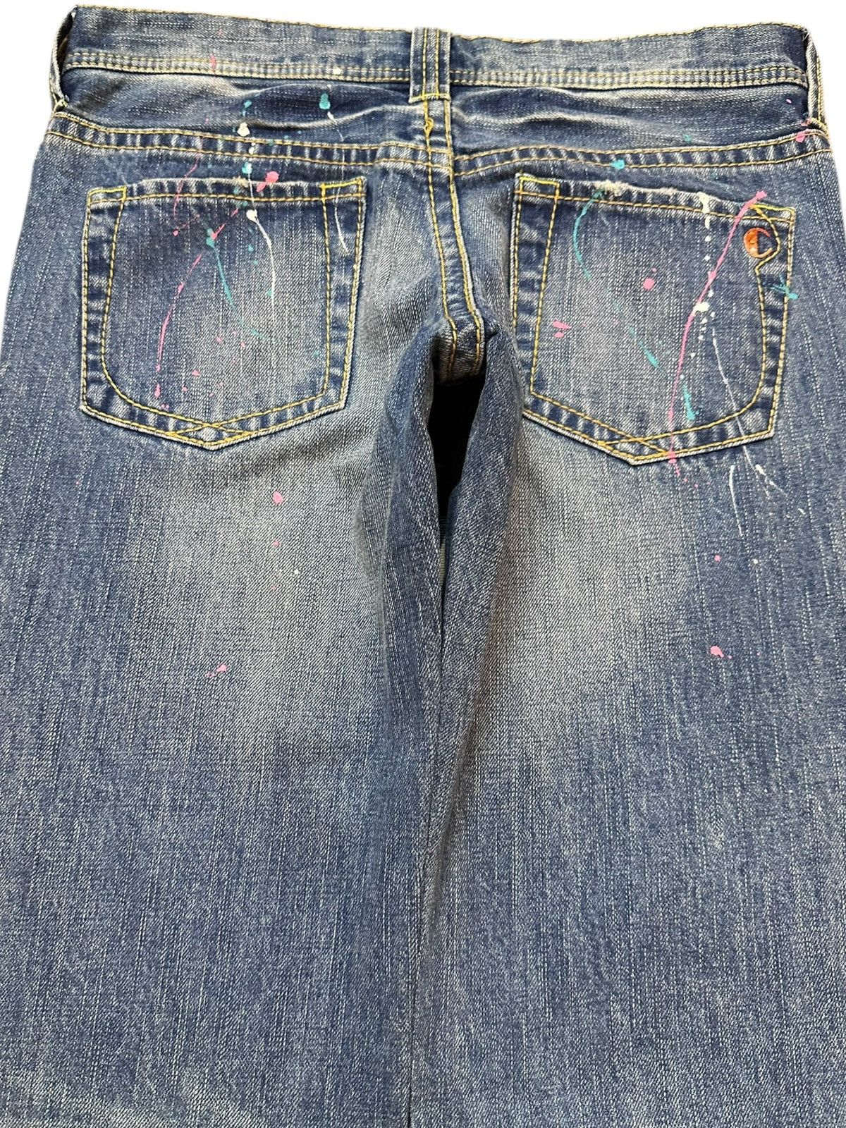 Japanese Brand Vintage BIC Paint Splatter Grunge Distressed Denim Size US 31 - 7 Thumbnail