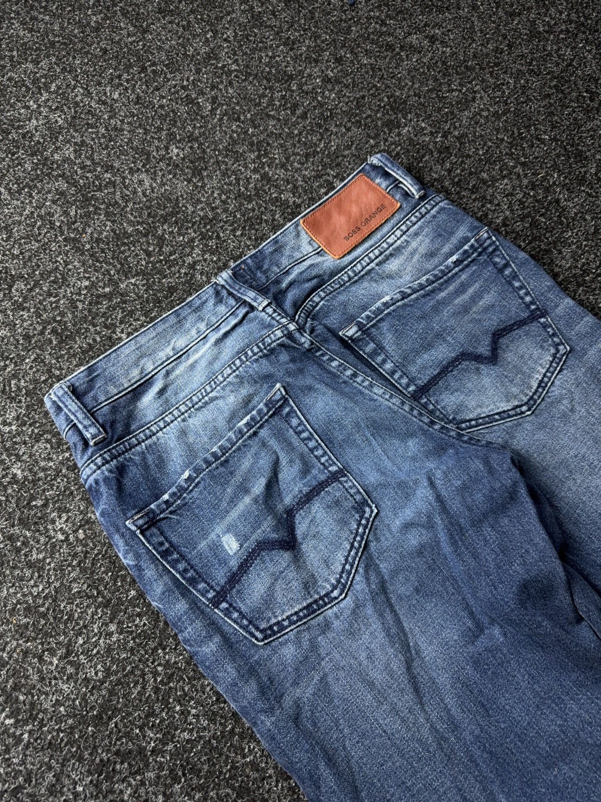 Hugo Boss Luxury Y2K Distressed Vintage Hugo Boss Orange Jeans Blue Size US 31 - 17 Thumbnail