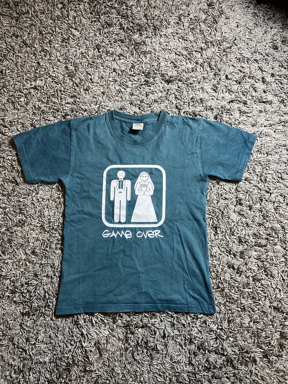 Vintage “GAME OVER” MARRIED HUMOR VINTAGE Y2K COTTON T-SHIRT Size US S / EU 44-46 / 1 - 1 Thumbnail