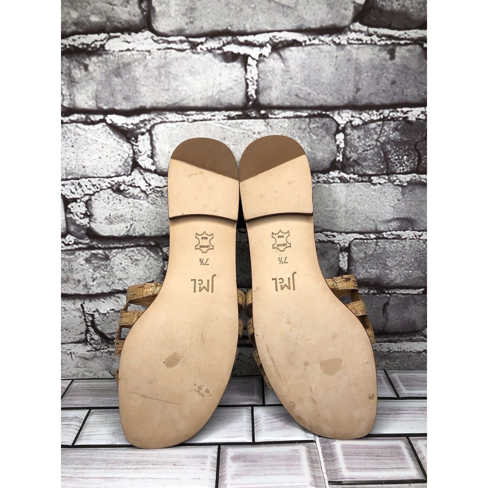 J.McLaughlin J. McLaughlin WILLA Tan Leather Cork Flat Slides Sandals Wom Size US 7.5 / IT 37.5 - 9 Thumbnail