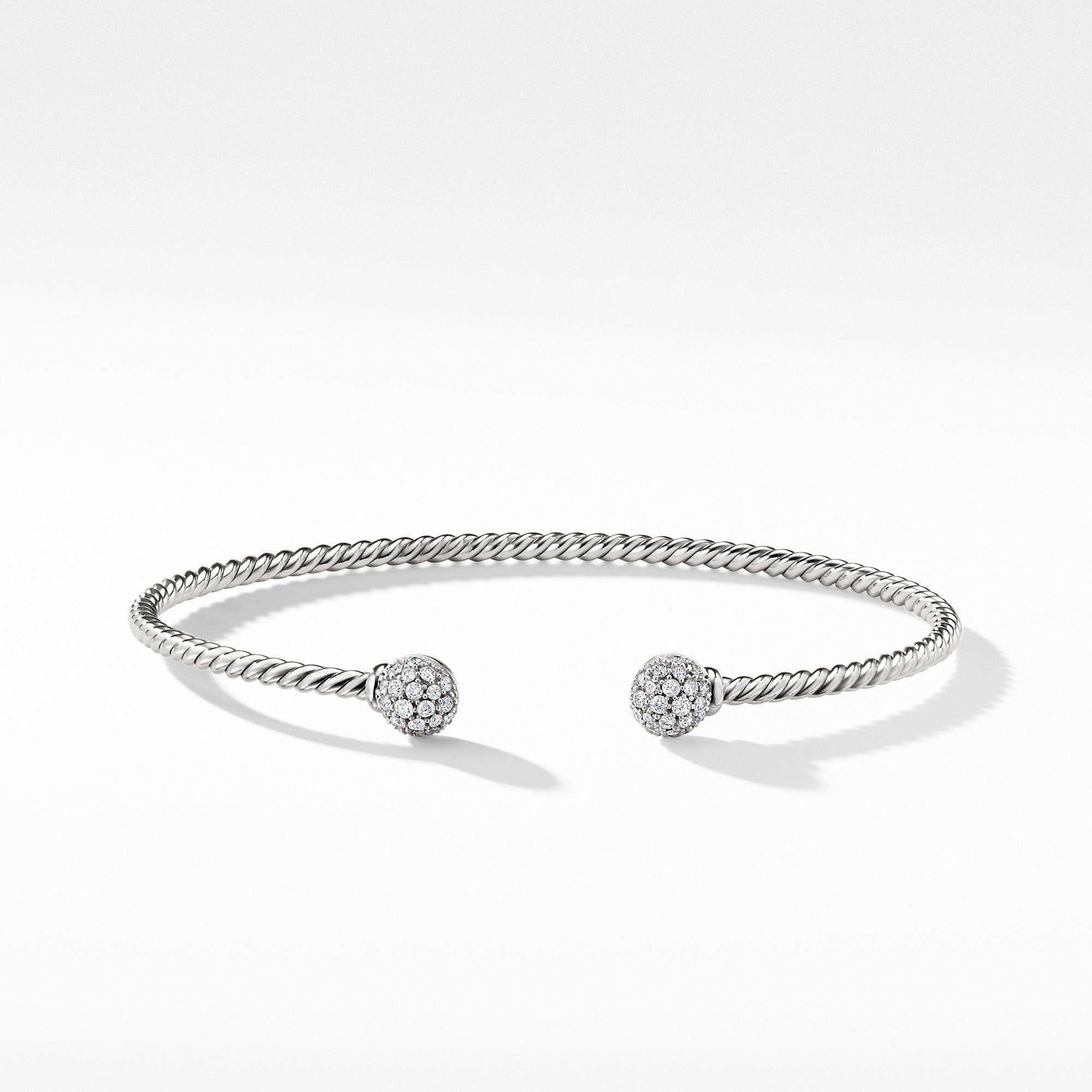 David Yurman o1w1db10325 Bracelet in 18K White Gold with Diamonds & 2.6mm Size ONE SIZE - 1 Thumbnail