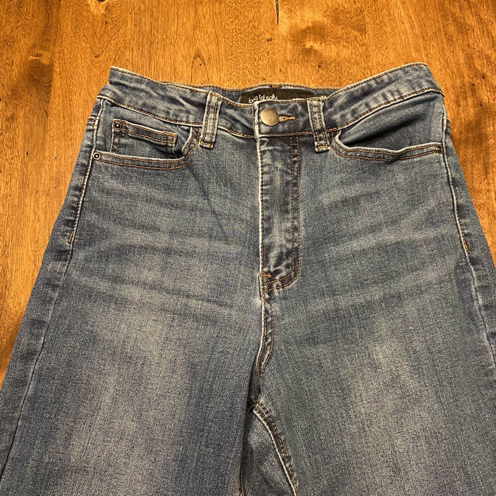Vintage Long Tall Sally Jeans Womens 6 Tall Blue Denim High Rise Straight Stretch 25x32 Size 28" / US 6 / IT 42 - 2 Thumbnail