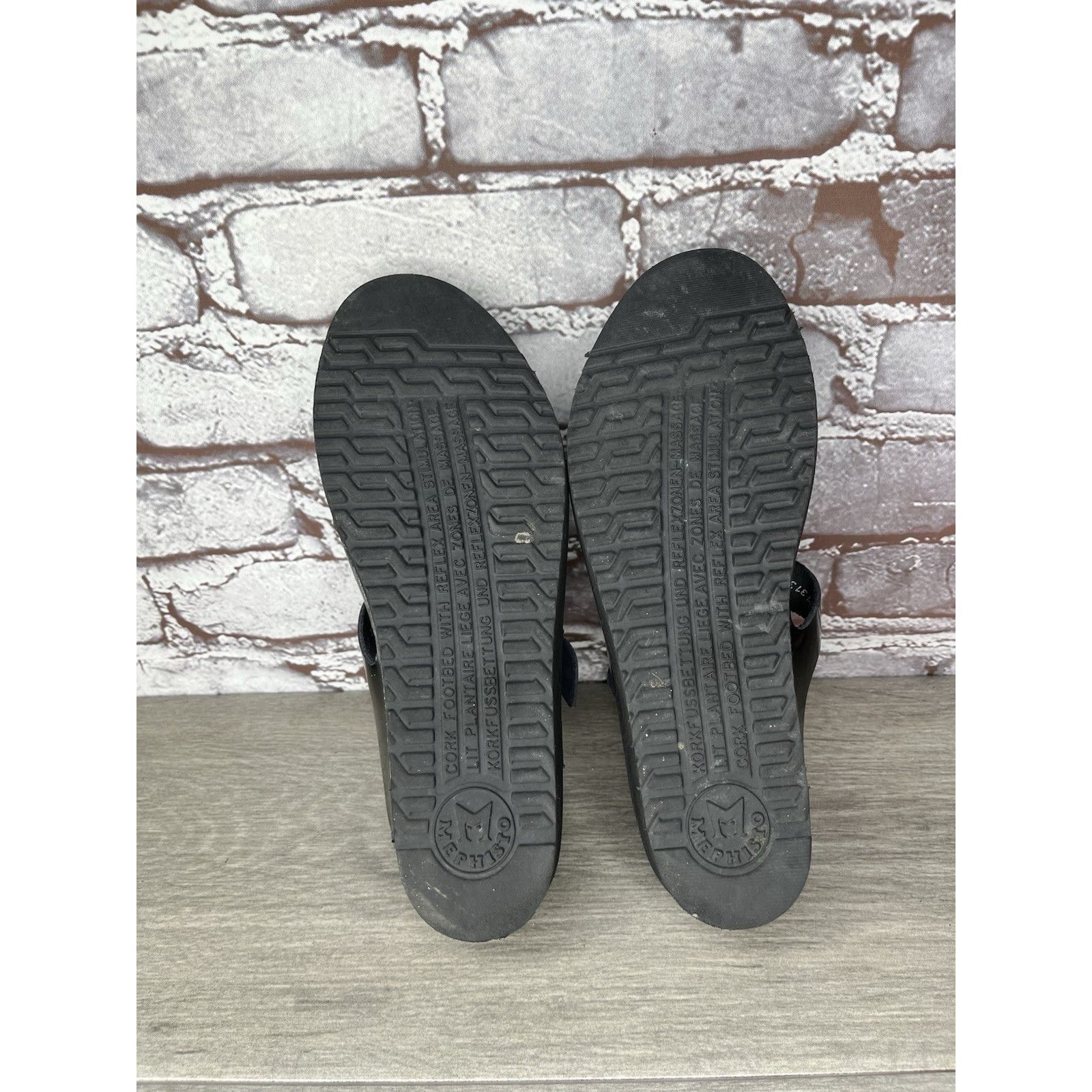 Mephisto Mephisto Black Patent Leather Buckle Wedge Sandals Women’s S Size US 7.5 / IT 37.5 - 22 Thumbnail