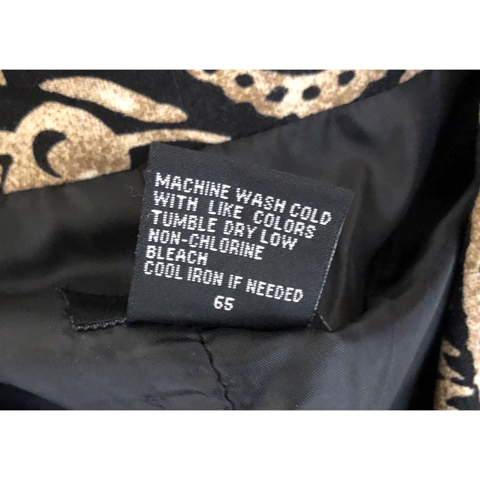 Vintage RQT Linen Jacket Size 10 Blk Gold Geo Zipper Front Long Sleeve Lined Collar Womens Jacket Geometric Boho Casual Travel Workwear Size L / US 10 / IT 46 - 5 Thumbnail