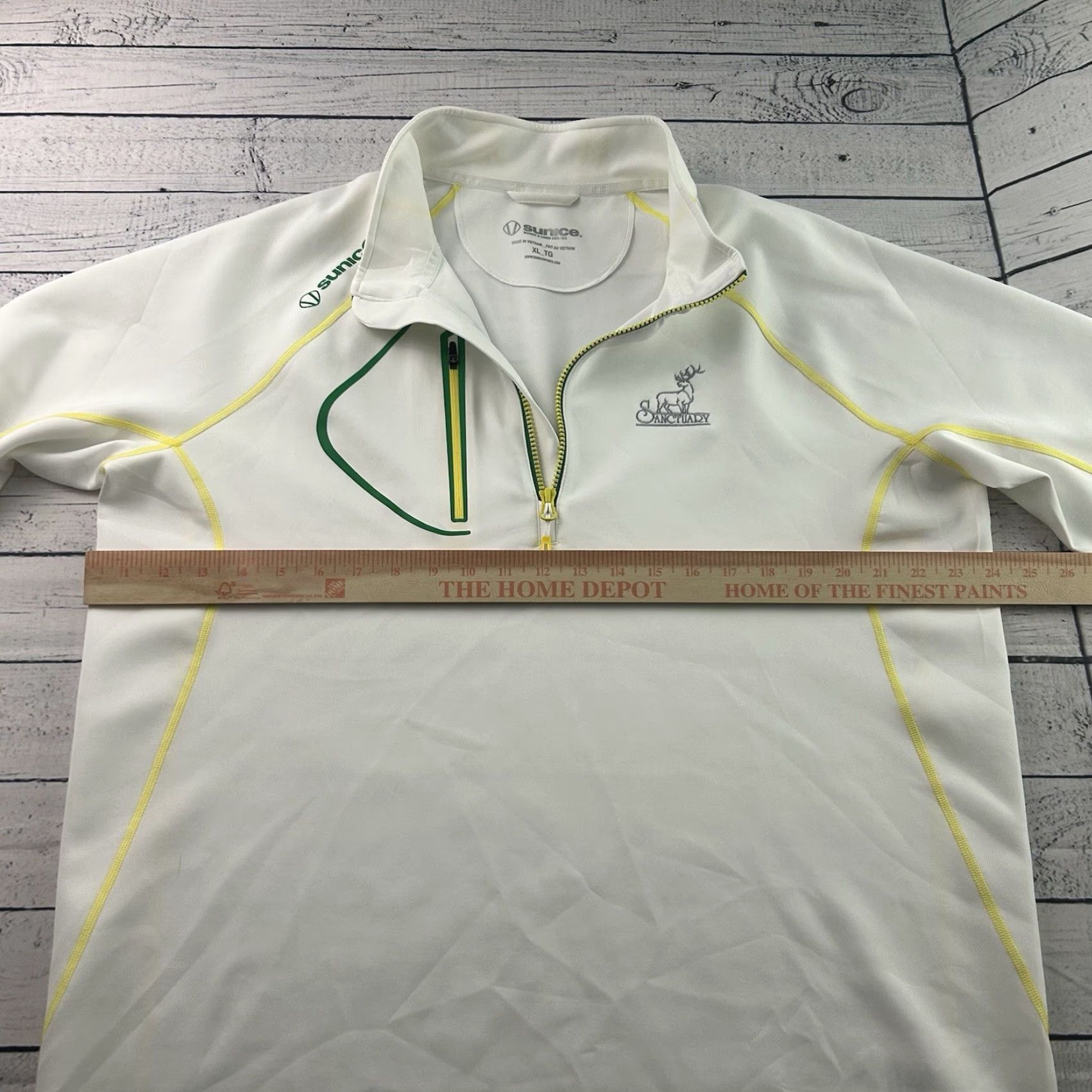 Sanctuary Sunice Sanctuary Jacket Pullover 1/4 Zip Men XL White Green Yellow Golf Size US XL / EU 56 / 4 - 6 Thumbnail