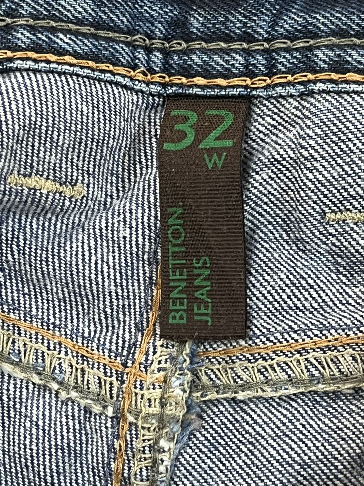 14th Addiction Vintage Benetton Regulare Ripped Grunge Distresses Denim Size US 34 / EU 50 - 10 Thumbnail
