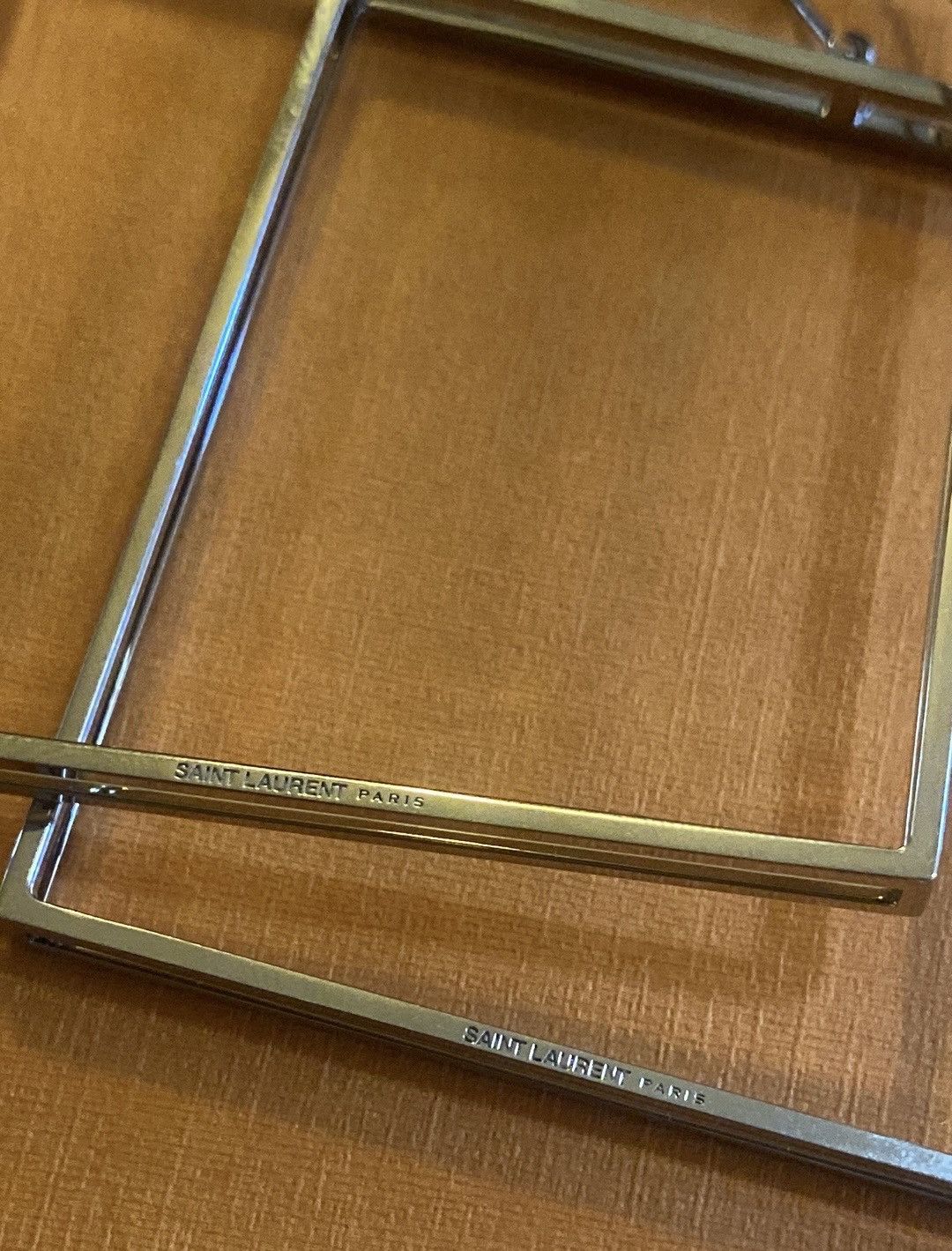Saint Laurent Paris Saint Laurent Double Square Hoop Earrings in Metal Size ONE SIZE - 5 Thumbnail