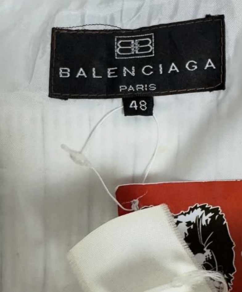 Balenciaga Vintage Balenciaga White Striped Work Jacket Size US M / EU 48-50 / 2 - 4 Thumbnail