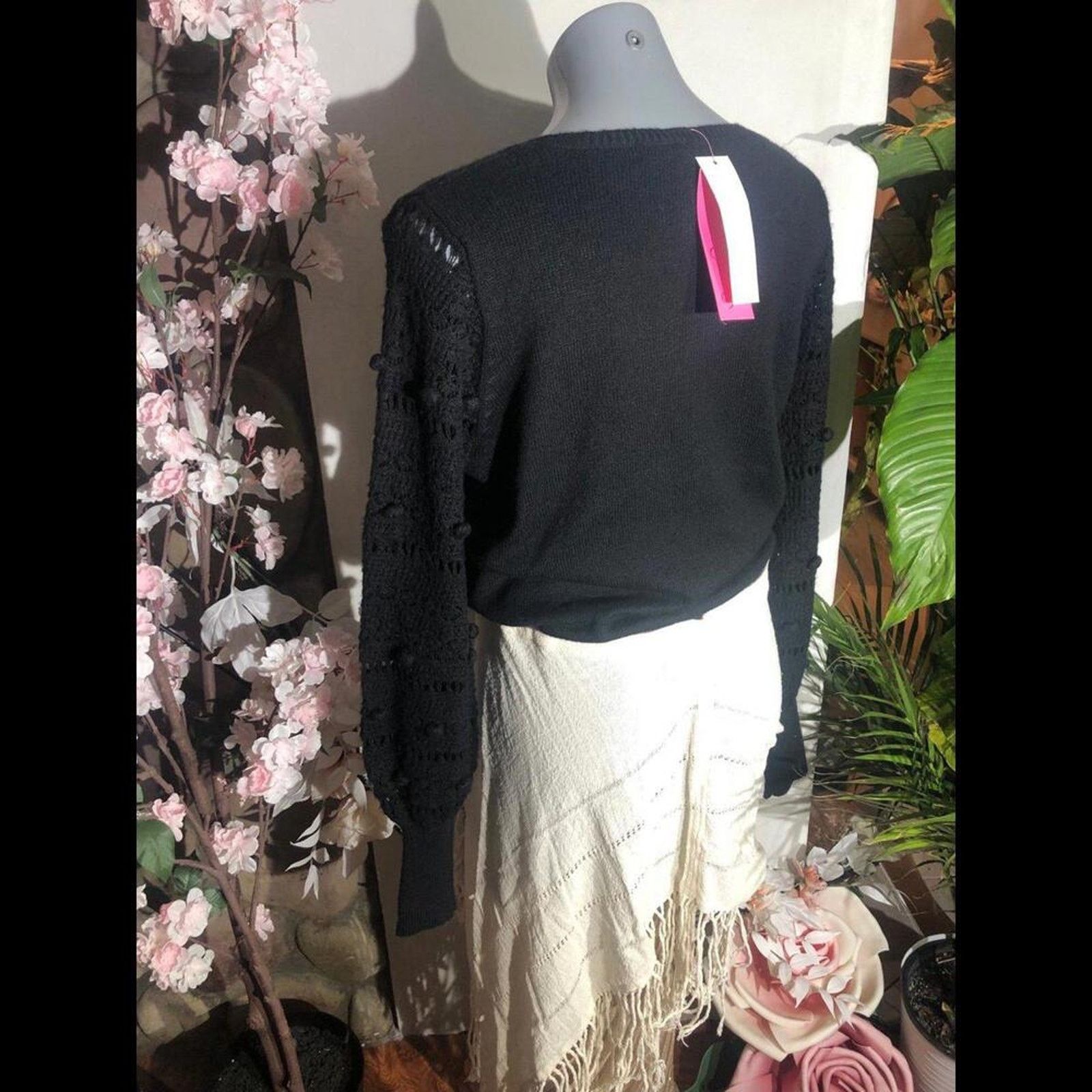 lilly Pulitzer black knit design long sleeve sweater