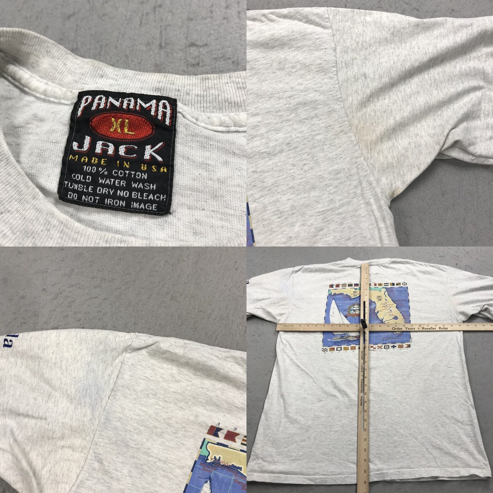 Panama Jack VINTAGE Panama Jack Shirt Mens XL Gray 90s Graphic Print Short Sleeve Crew Neck Cotton T-Shirt Logo All Seasons Summer Spring Fall Mens Size US XL / EU 56 / 4 - 8 Thumbnail