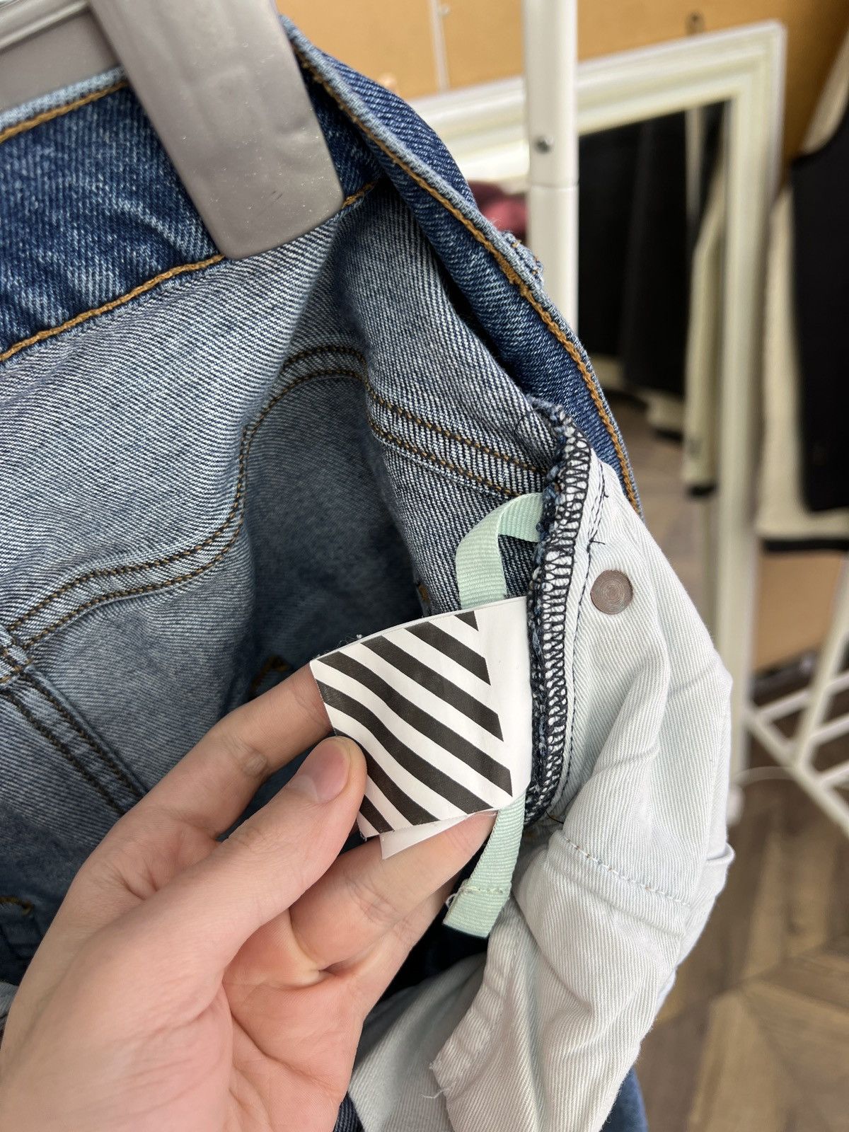 Off-White Vintage Off-White Denim Label Blue Women’s Jeans Size 30" / US 8 / IT 44 - 12 Thumbnail