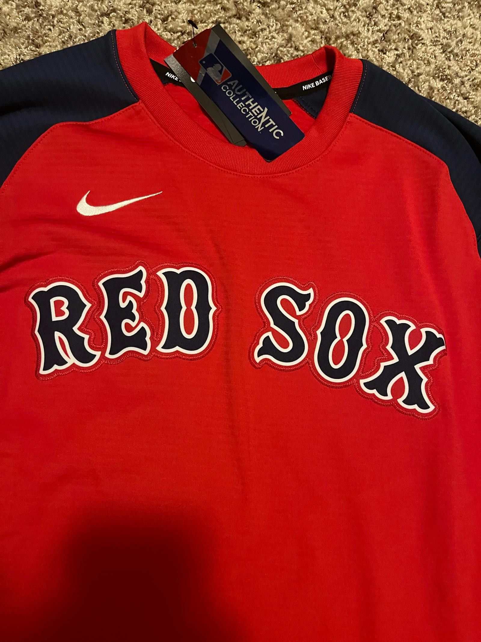 Nike Nike Men's Boston Red Sox Navy/Red Authentic Pullover Sweatshirt Size US M / EU 48-50 / 2 - 2 Thumbnail