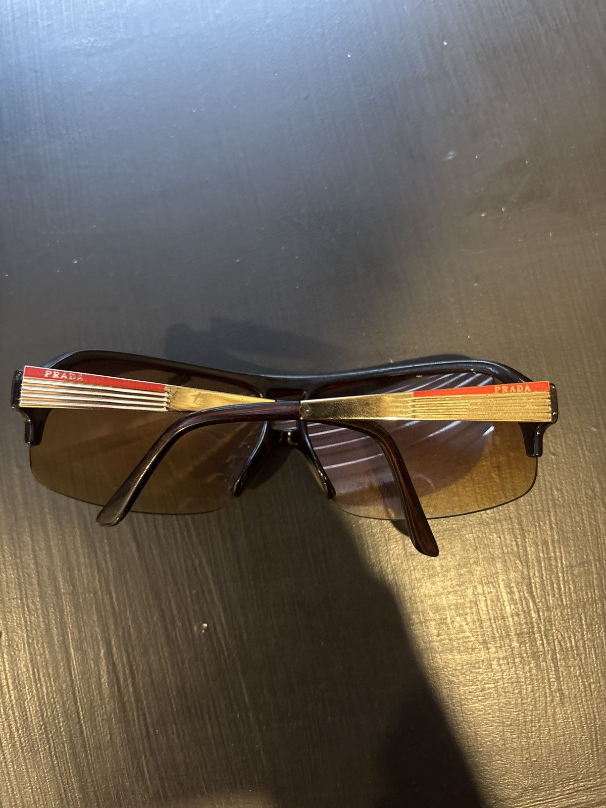 Prada Prada shield aviator shades vintage Size ONE SIZE - 8 Thumbnail