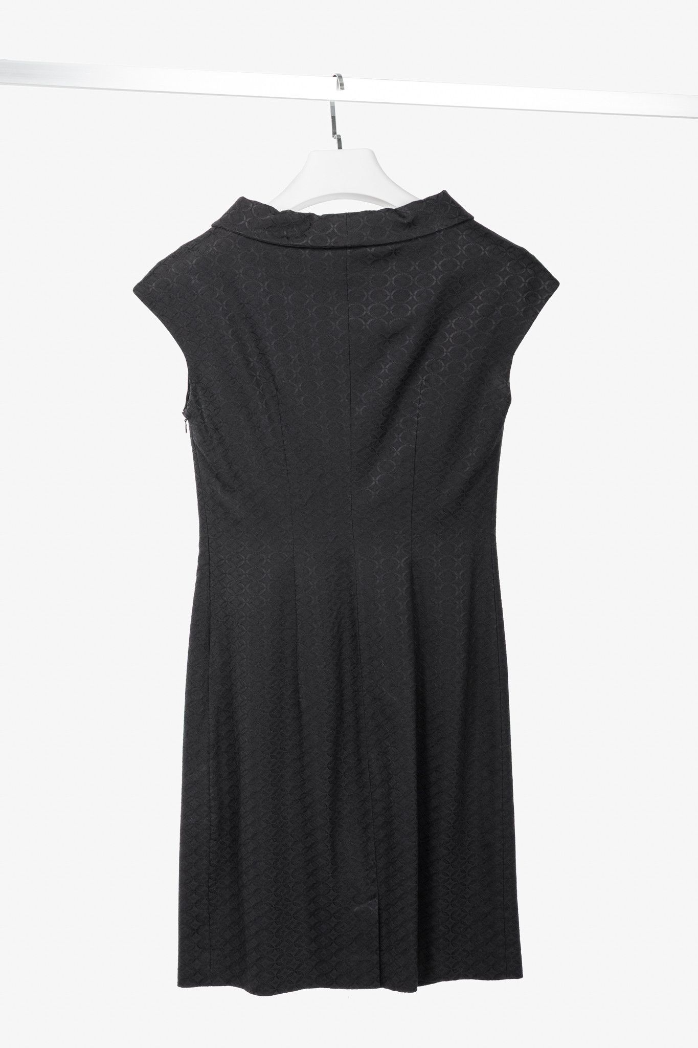 Piazza Sempione Piazza Sempione Black Geometric-Jacquard Cowl-Neck Dress Size M / US 6-8 / IT 42-44 - 2 Thumbnail