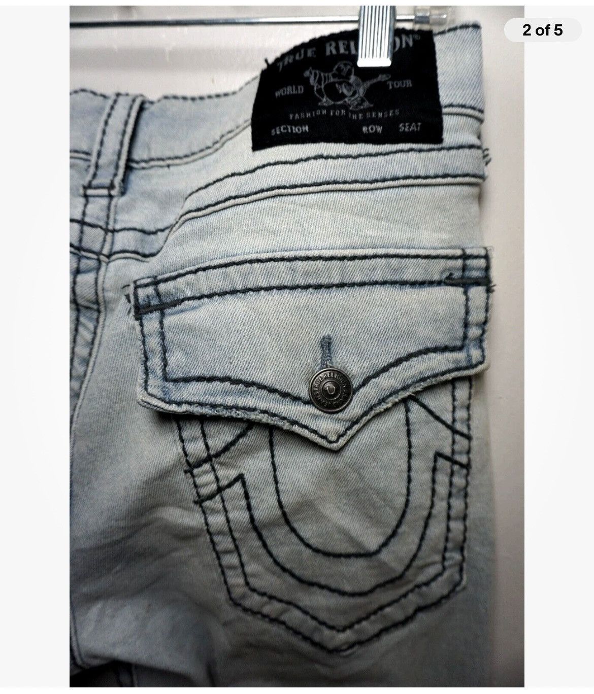 True religion Big T distressed shorts