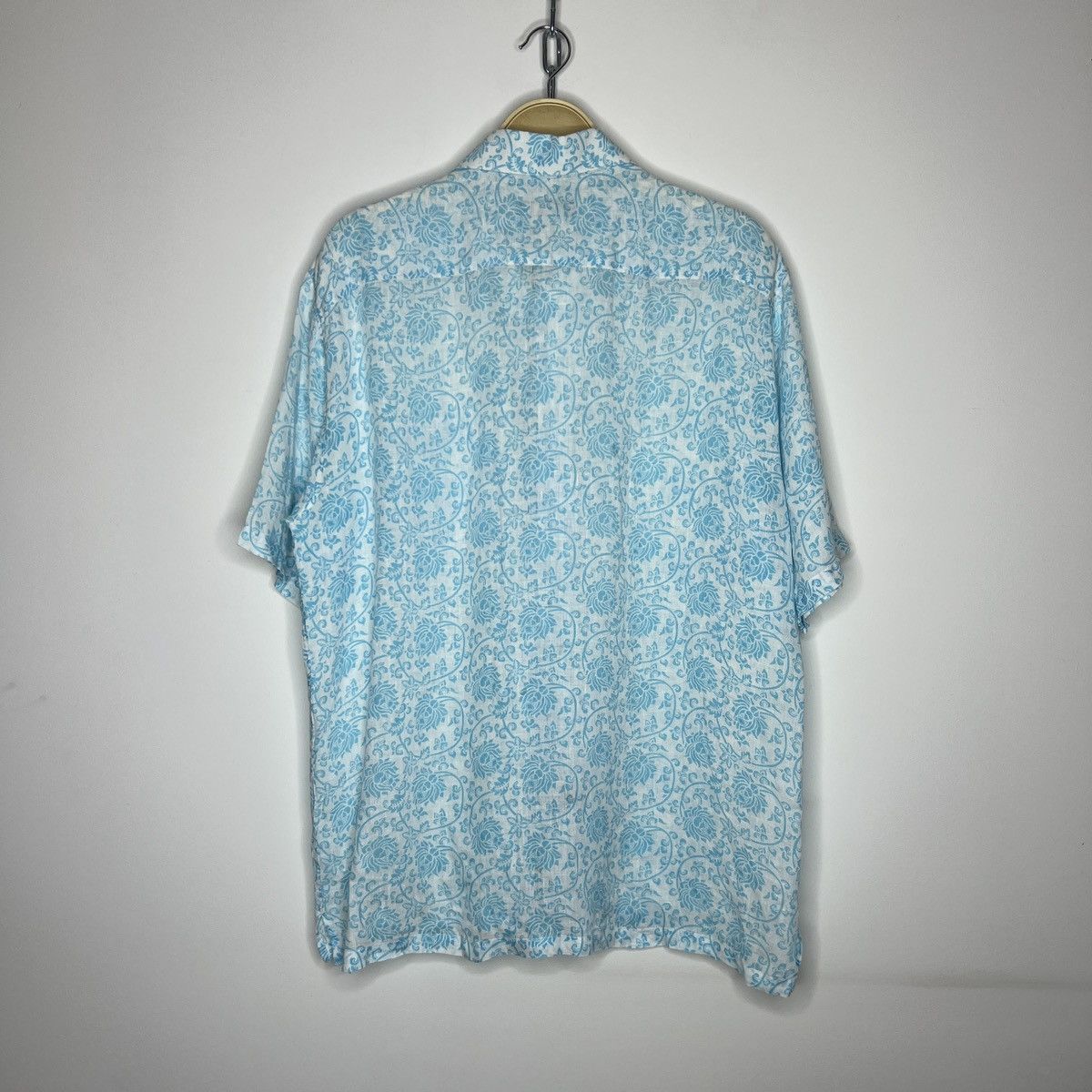 Designer × Ermenegildo Zegna × Z Zegna Ermenegildo Zegna Shirt Button Up Linen Blue Full Print Size US L / EU 52-54 / 3 - 10 Thumbnail