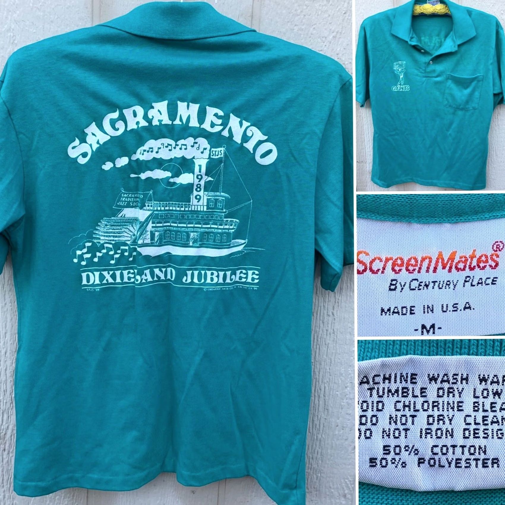 Vintage VINTAGE Grunt’s Sacramento 1989 Dixieland Jubilee pocket polo shirt M Size US M / EU 48-50 / 2 - 3 Thumbnail