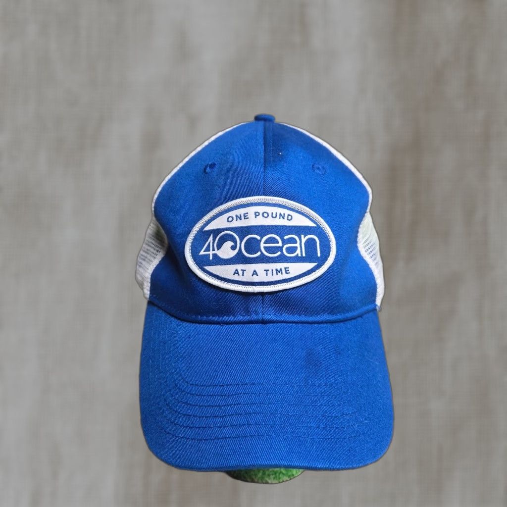 Vintage 4Ocean Hat Adjustable Baseball Cap Unisex Adults Blue with Oval Patch 4Ocean Logo 1990s/Forever Ocean Theme Size ONE SIZE - 1 Thumbnail