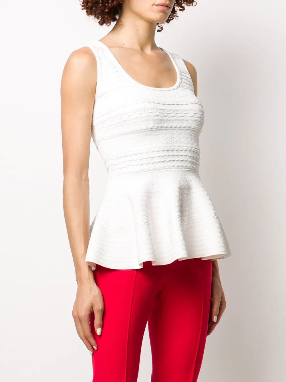 Alexander McQueen o1y0325 Tank Top in White Size L / US 10 / IT 46 - 3 Thumbnail