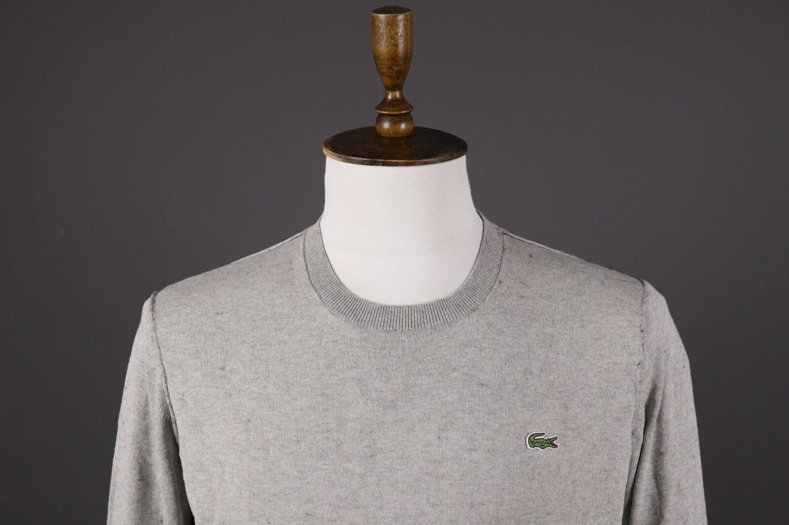 Lacoste Lacoste Live Gray Cotton Knit Sweater Size XL Size US XL / EU 56 / 4 - 2 Thumbnail