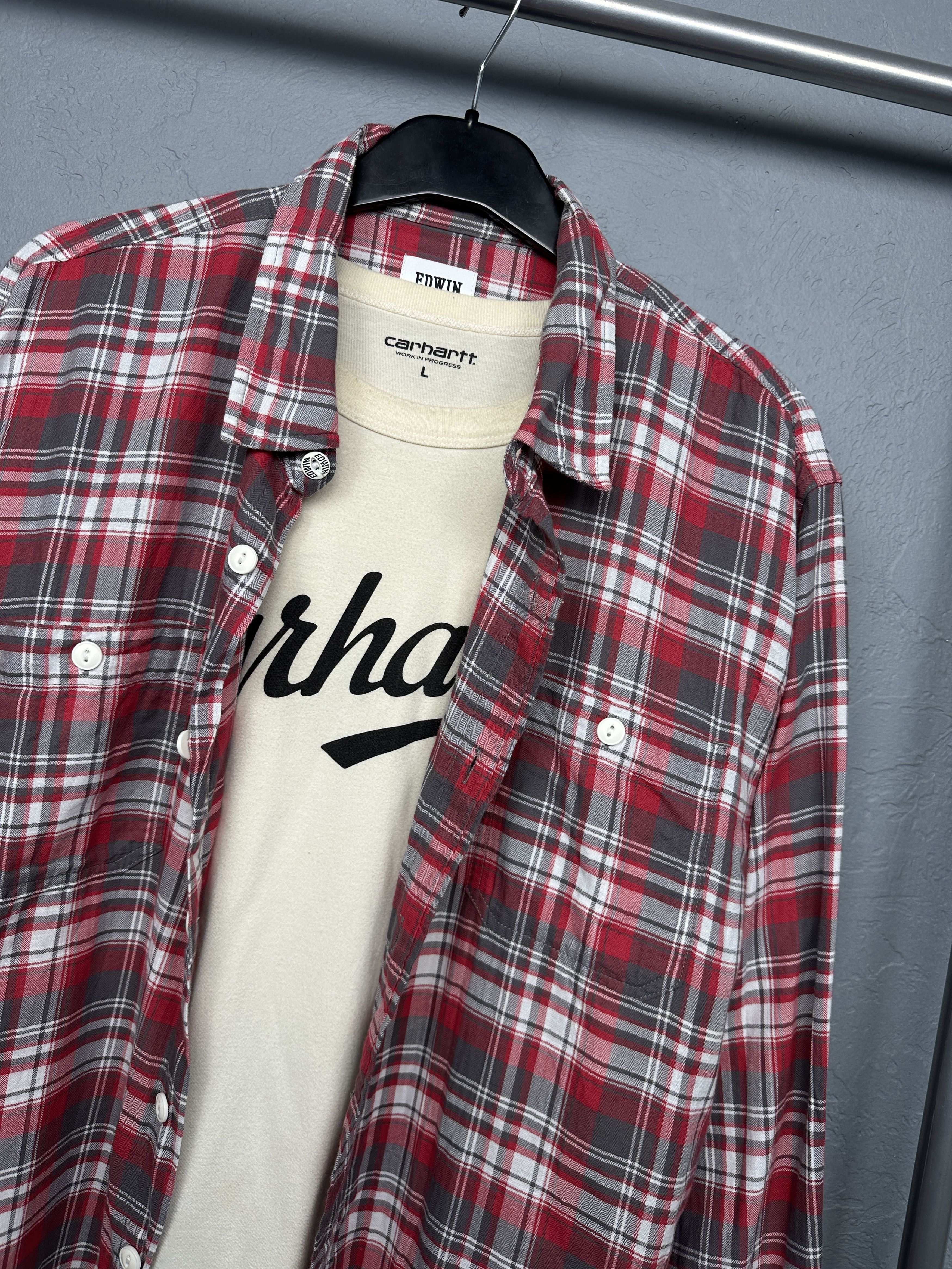 Edwin Edwin Mens Labour Flannel Plaid Shirt Size US XL / EU 56 / 4 - 2 Thumbnail