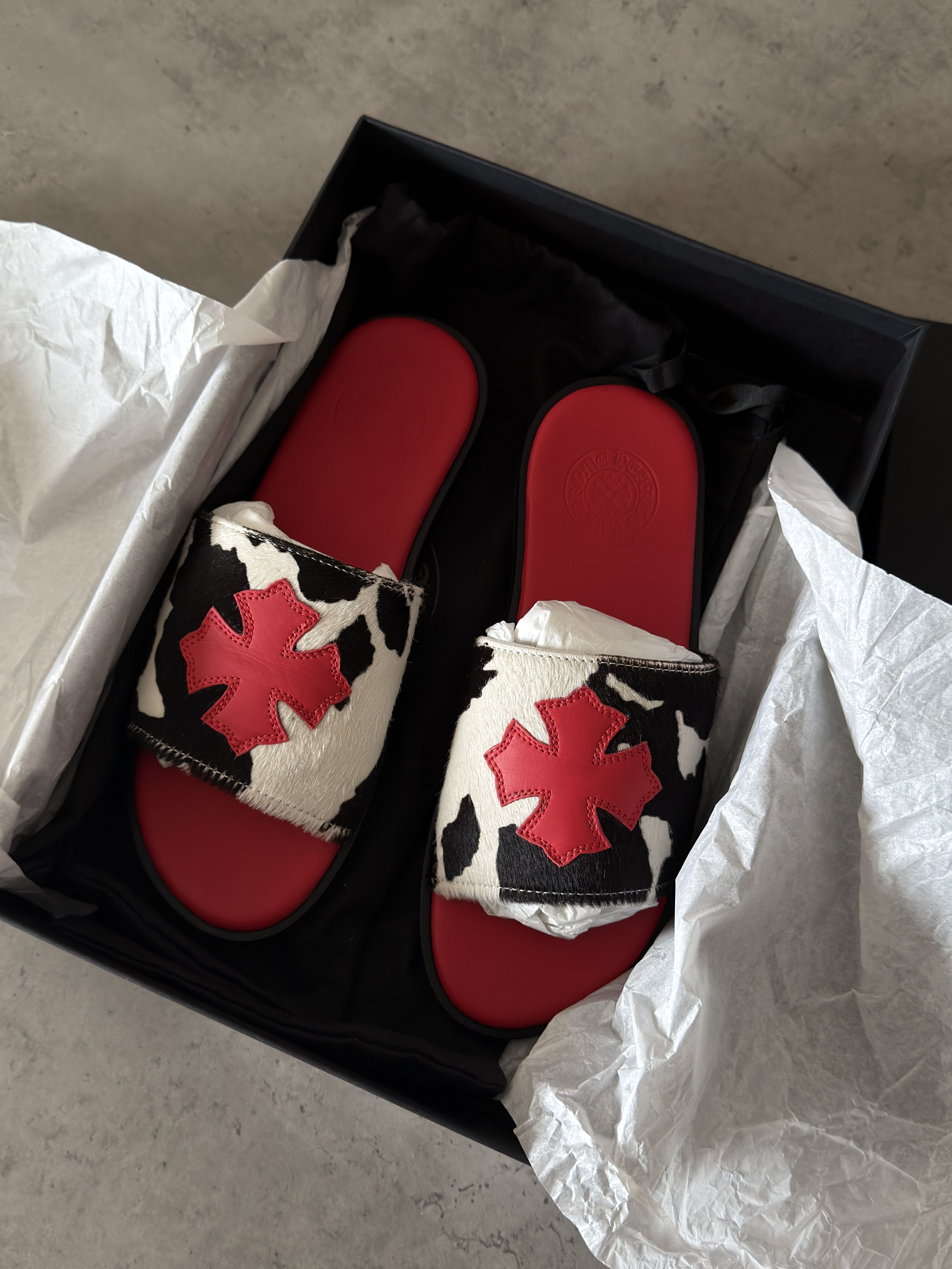 Chrome Hearts Chrome hearts Red patch cow slides Size US 7 / EU 40 - 3 Thumbnail