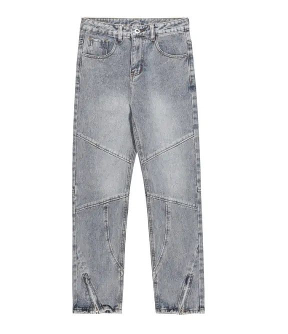Japanese Brand Nao American street zipper stitching washed distressed jeans Size US 32 / EU 48 - 5 Thumbnail