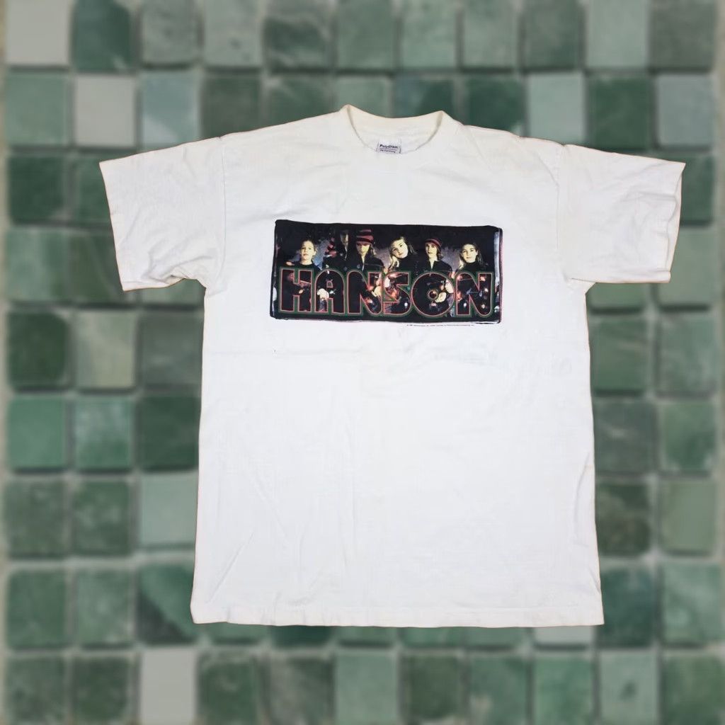 Vintage VINTAGE Hanson Rock Band Tour Polygram T-Shirt SZ Large Shirt Mens White 1997 Retro USA Band Rock Concert 1997 Mens T-Shirt Size US L / EU 52-54 / 3 - 1 Thumbnail