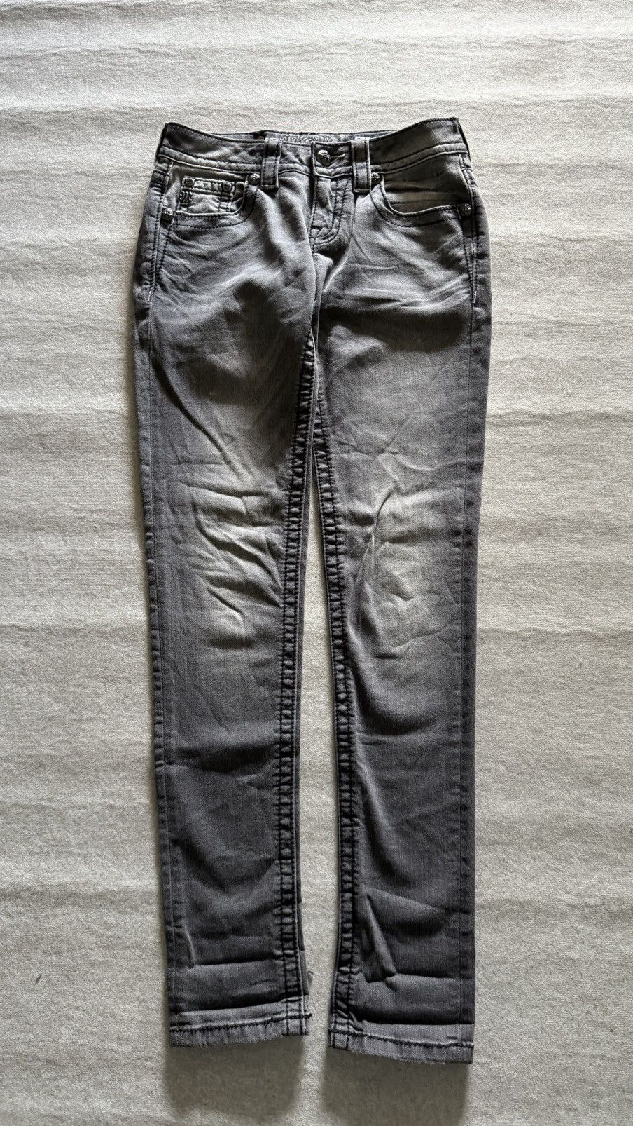 Miss Me Miss Me Embellished Wing Pocket Embroidery Denim Grey Size 26" / US 2 / IT 38 - 5 Thumbnail