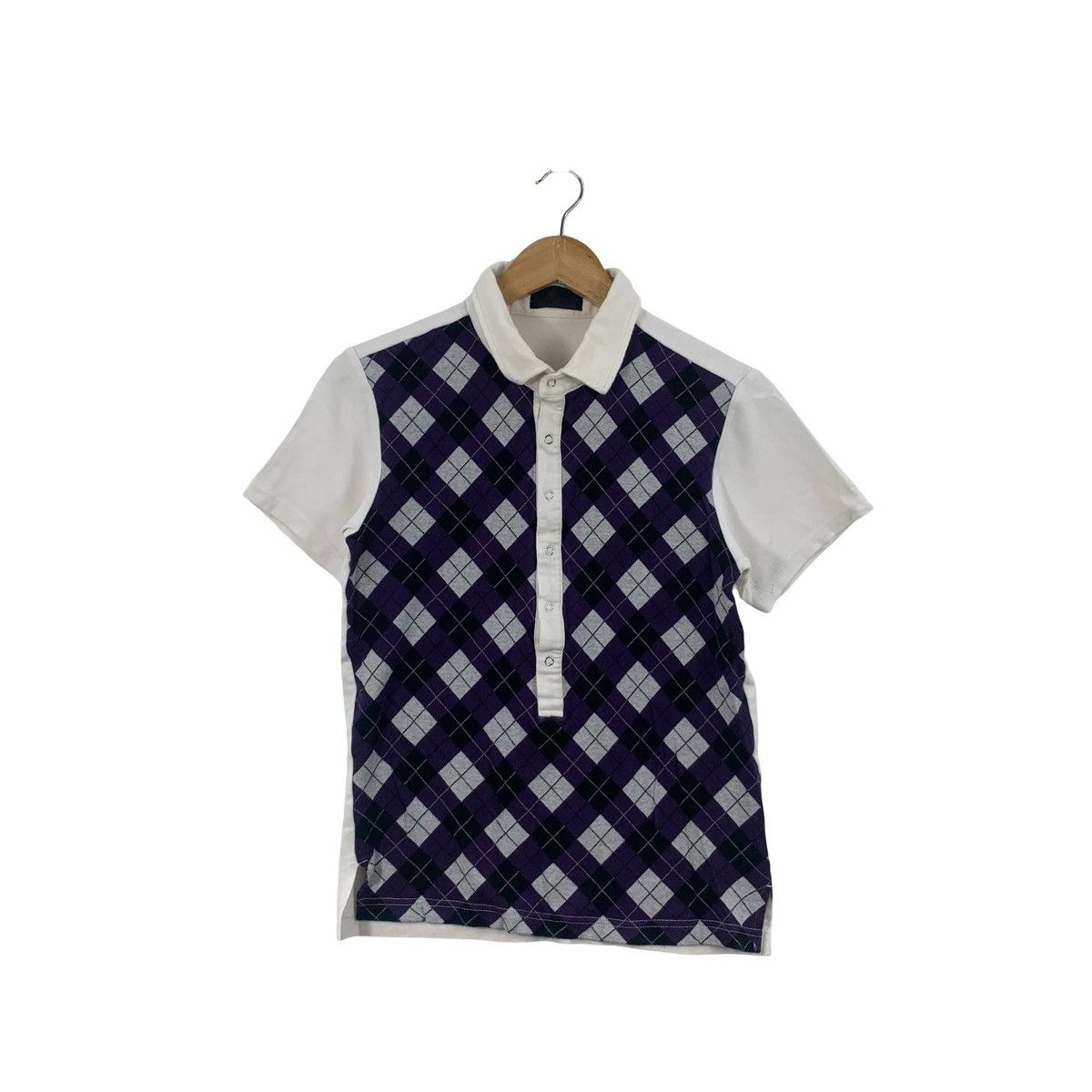 Other ATELIER SAB MEN A.S.M Japanese Designer Argyle Pattern Polo Size US XS / EU 42 / 0 - 1 Thumbnail