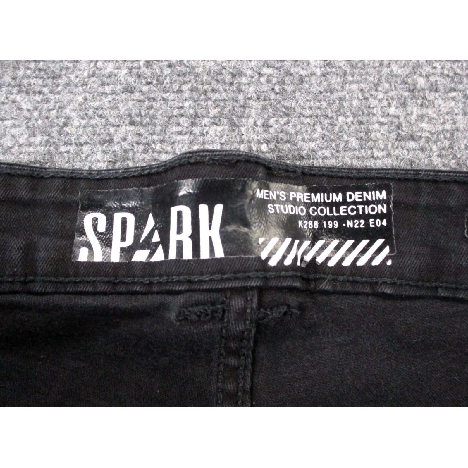 Vintage Spark Jeans Mens 36 X 32 Black Denim Skinny Fit Stretch Distressed Casual Slim Jeans Size US 36 / EU 52 - 7 Thumbnail
