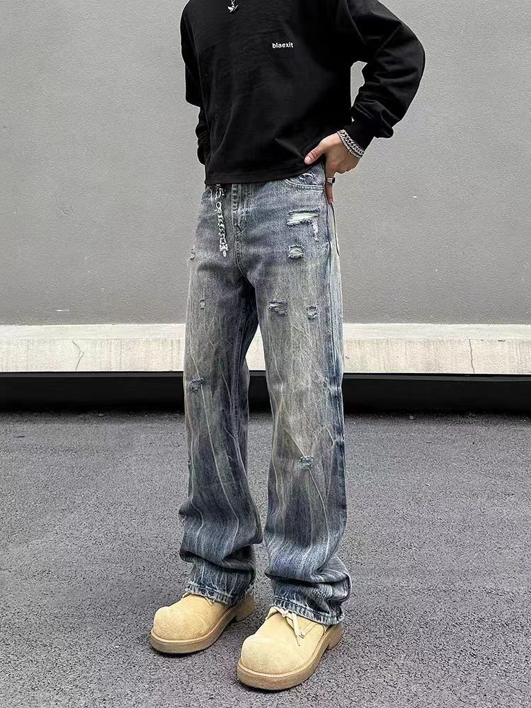 Japanese Brand × Jean Street distressed corrugated crease micro-flared jeans Size US 33 - 4 Thumbnail