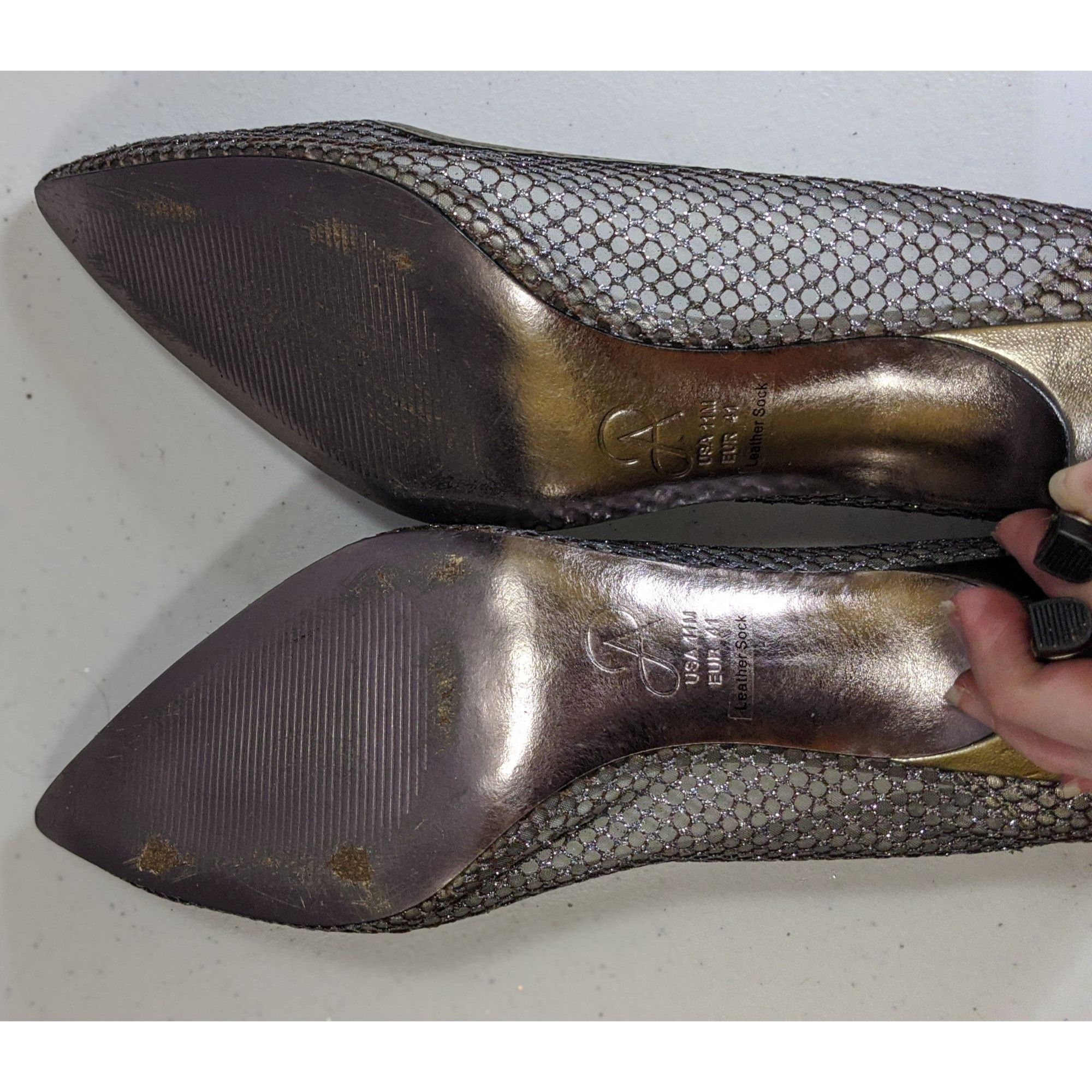 Adrianna Papell Adrianna Papell Melody Glitter Pumps Metallic Mesh 2-Inch He Size US 11 / IT 41 - 4 Thumbnail