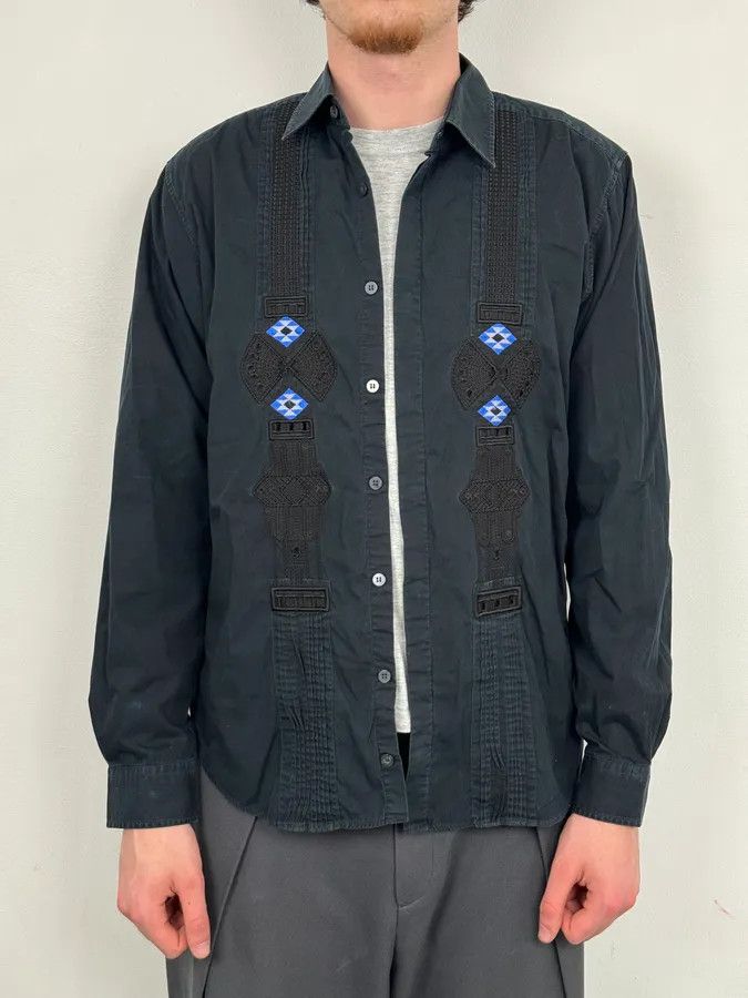 Christian Lacroix 1990s Christian Lacroix Navy Persian Embroidery Shirt Size US M / EU 48-50 / 2 - 2 Thumbnail