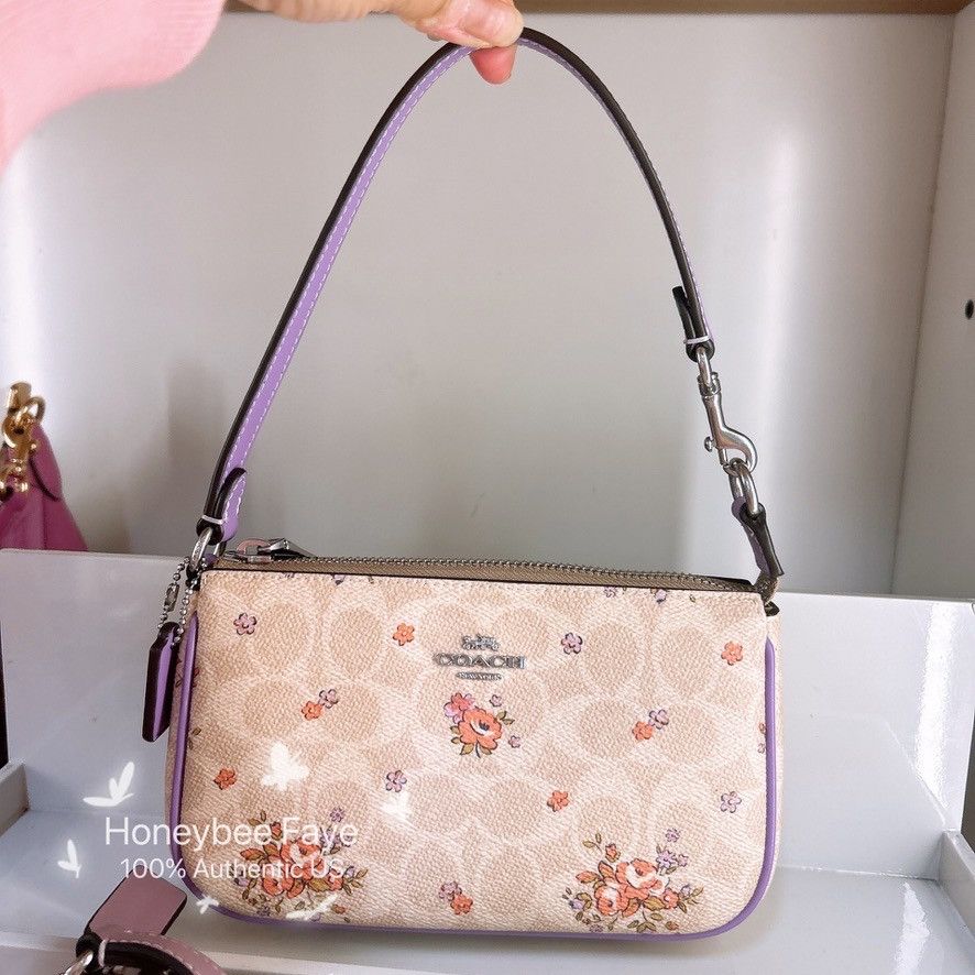 ショルダーバッグ・ポシェット Coach Nolita 19 In Signature Canvas With Floral Print CBM73 Coach Nolita 19 In Signature Canvas With Floral Print