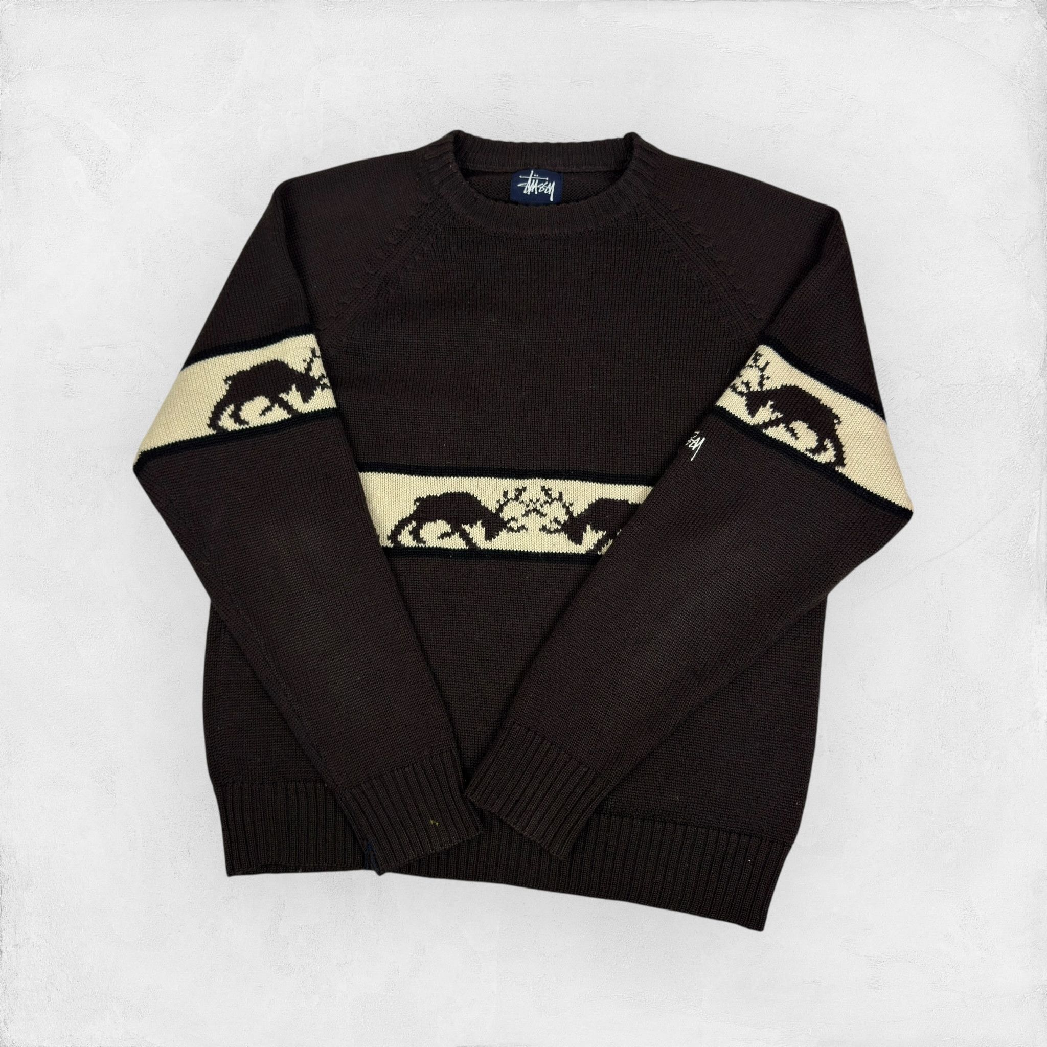 Stussy Stüssy vintage Brown Knit Nordic Pattern Pullover Sweater L Size US L / EU 52-54 / 3 - 3 Thumbnail