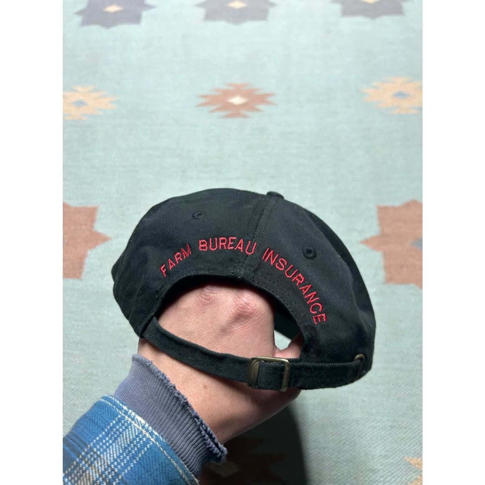 Vintage VINTAGE strapback hat cap FBI farm bureau insurance black red adjustable Size ONE SIZE - 5 Thumbnail
