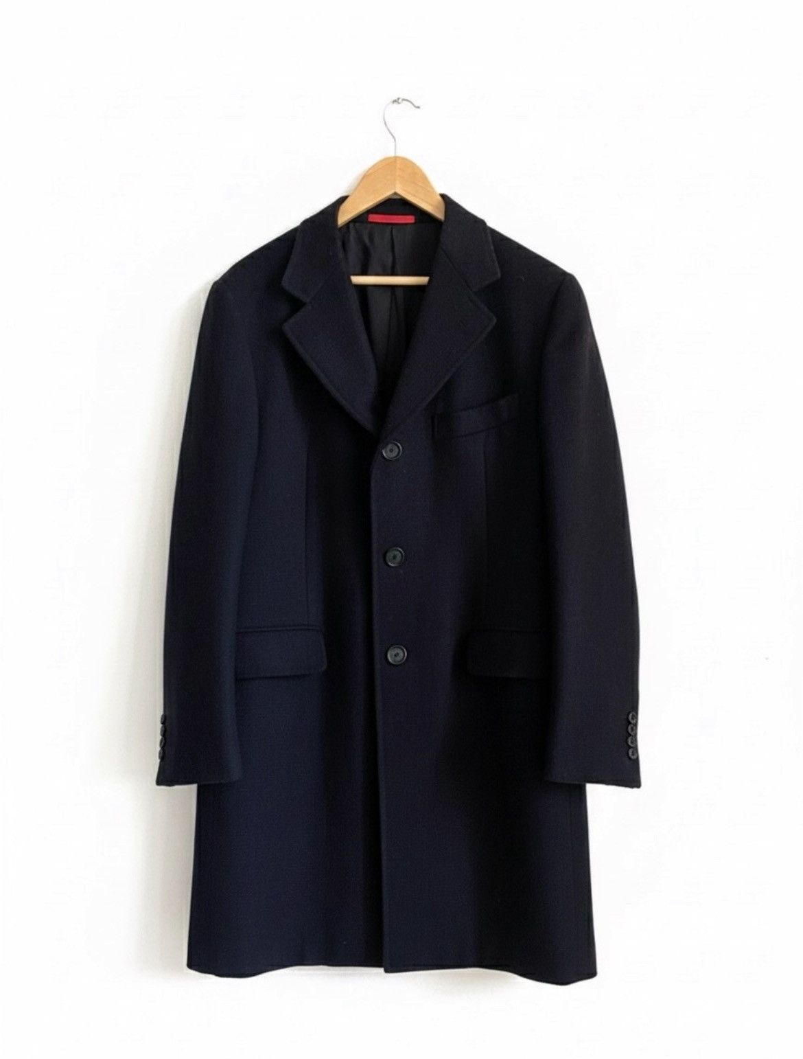 Isaia Napolii Isaia Napoli Slim-Fit Midnight Blue Wool Overcoat Size US M / EU 48-50 / 2 - 1 Thumbnail