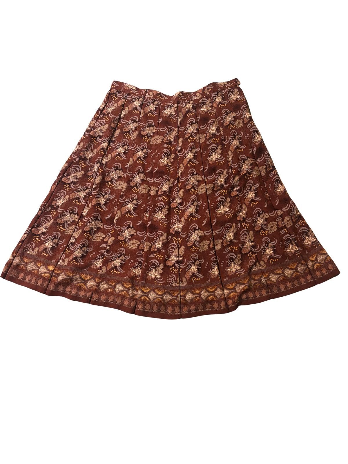 Other Brown floral A-lined Skirt.2003 Size 40" / US 18 - 1 Thumbnail