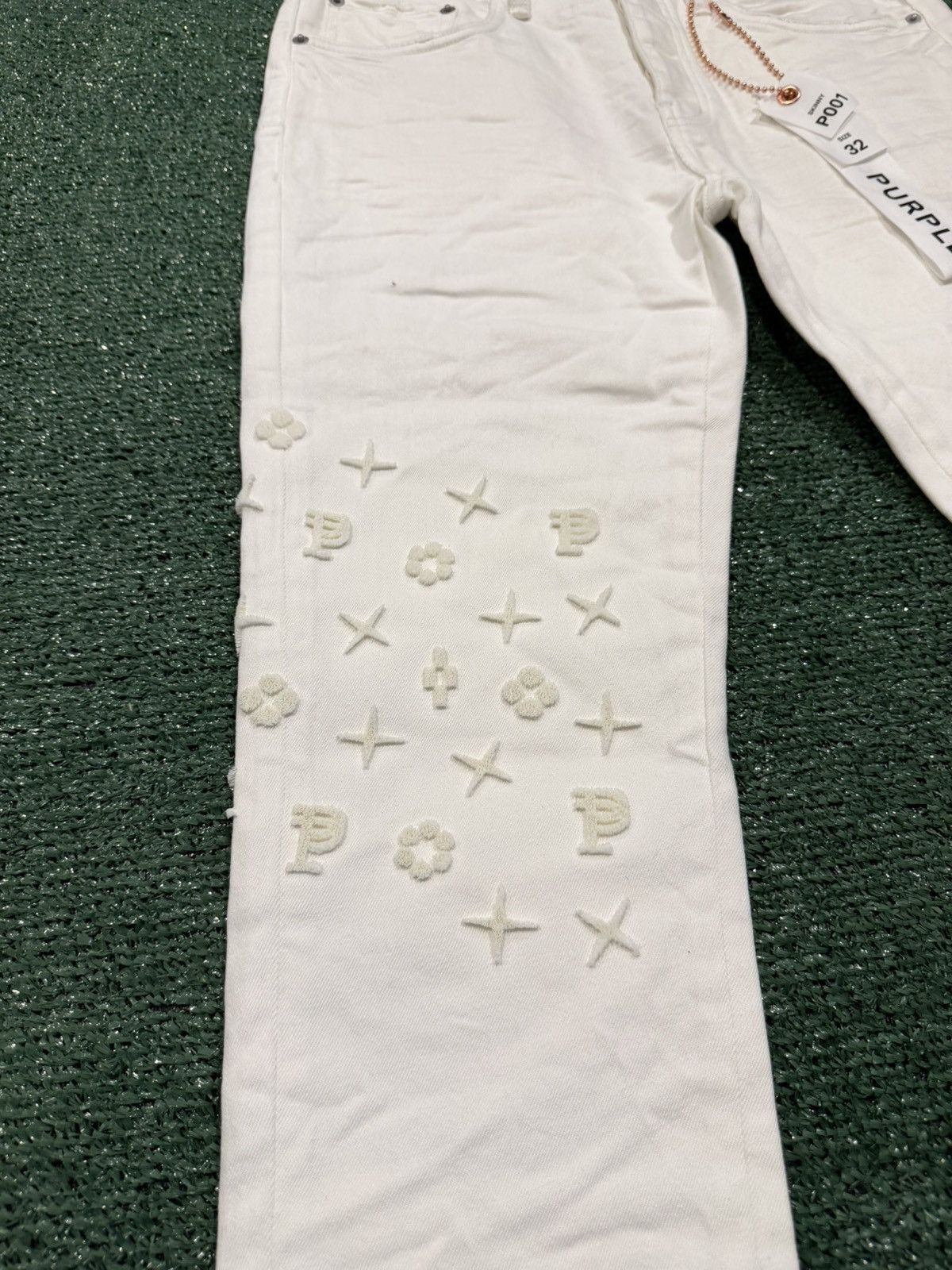 Purple Purple Brand White Monogram Jeans Size 32 Designer Denim Size US 32 / EU 48 - 4 Thumbnail