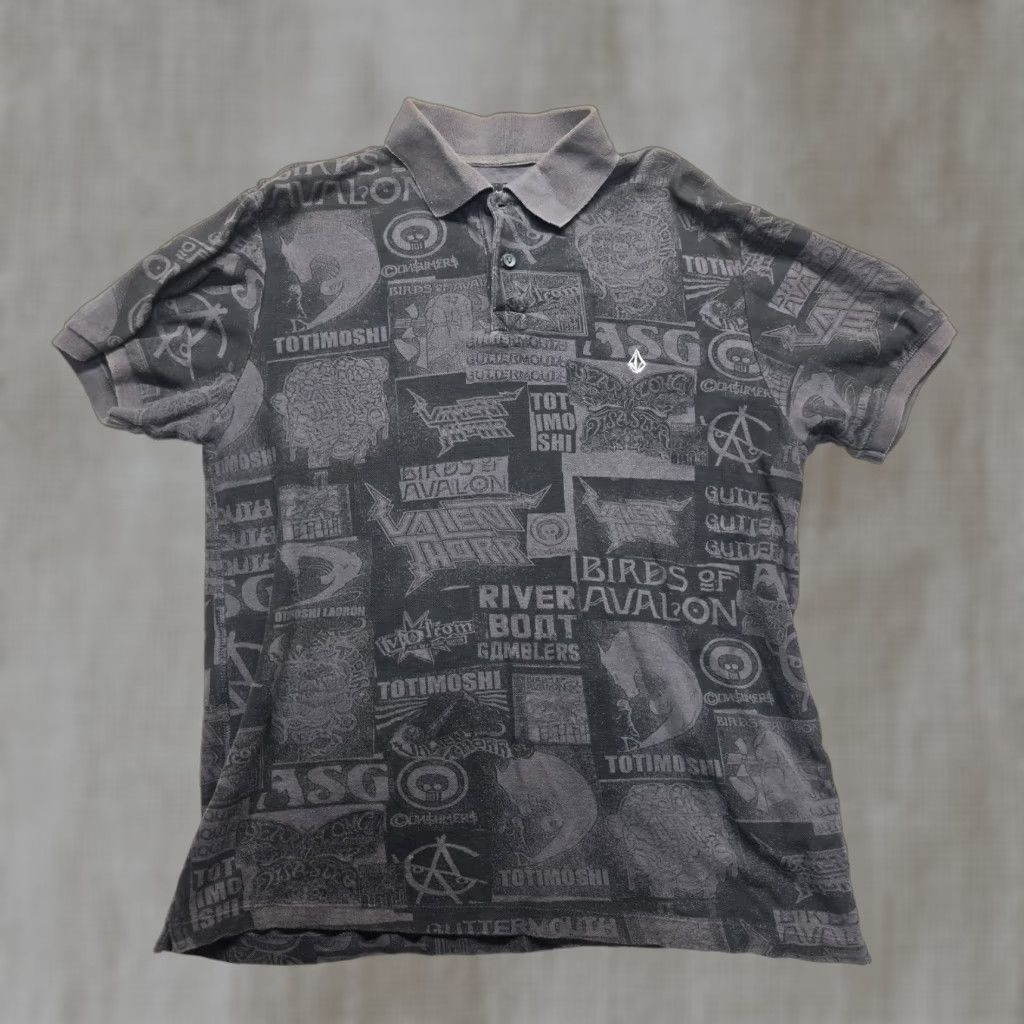 Volcom Volcom Polo Shirt Gray Graphic Logo Skateboard Pullover Button Adult Men’s L Size US L / EU 52-54 / 3 - 1 Thumbnail