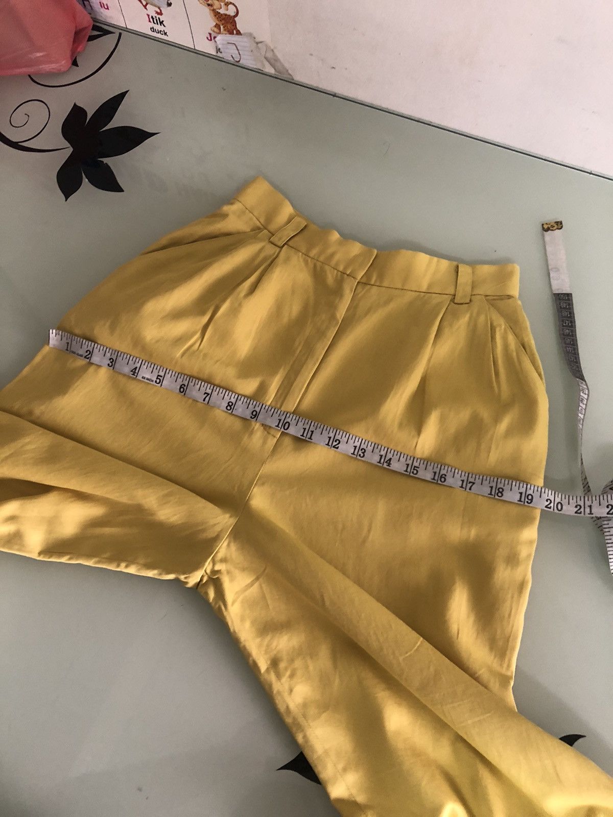 Balenciaga Vintage 90s Balenciaga Paris Yellow Trouser Pants Size 26" / US 2 / IT 38 - 20 Thumbnail