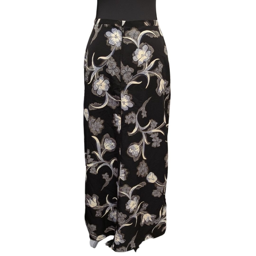 Vintage Vintage Black Floral Printed Maxi Skirt | S | Tracy Evans Size 25" / US 0 / IT 36 - 2 Thumbnail