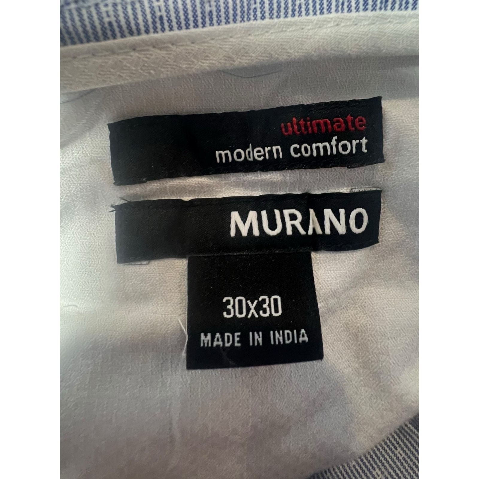 Murano Murano Men’s 30x30 Blue Patterned Pants Modern Casual Style Size US 30 / EU 46 - 3 Thumbnail