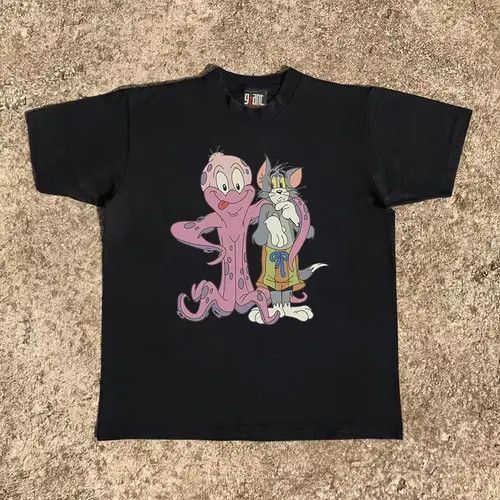 Japanese Brand VIBE Black retro cartoon Tom cat print t-shirt Size US M / EU 48-50 / 2 - 5 Thumbnail